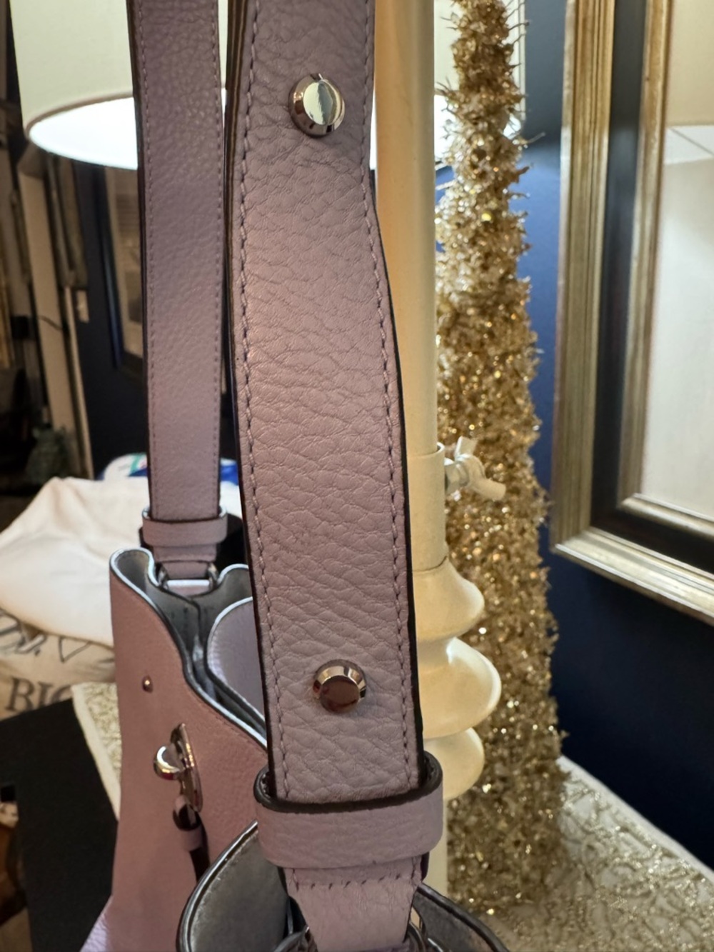 kate spade lavender pebbled leather shoulder bag - Picture 4 of 12